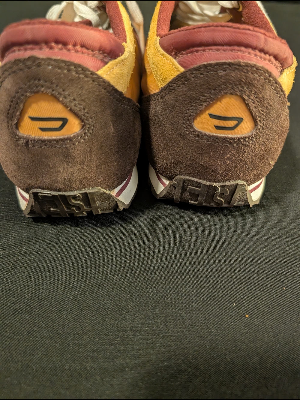 Men's Casual Lace-Up Sneakers in Brown and Mustard Diesel 10 - Picture 4 of 8